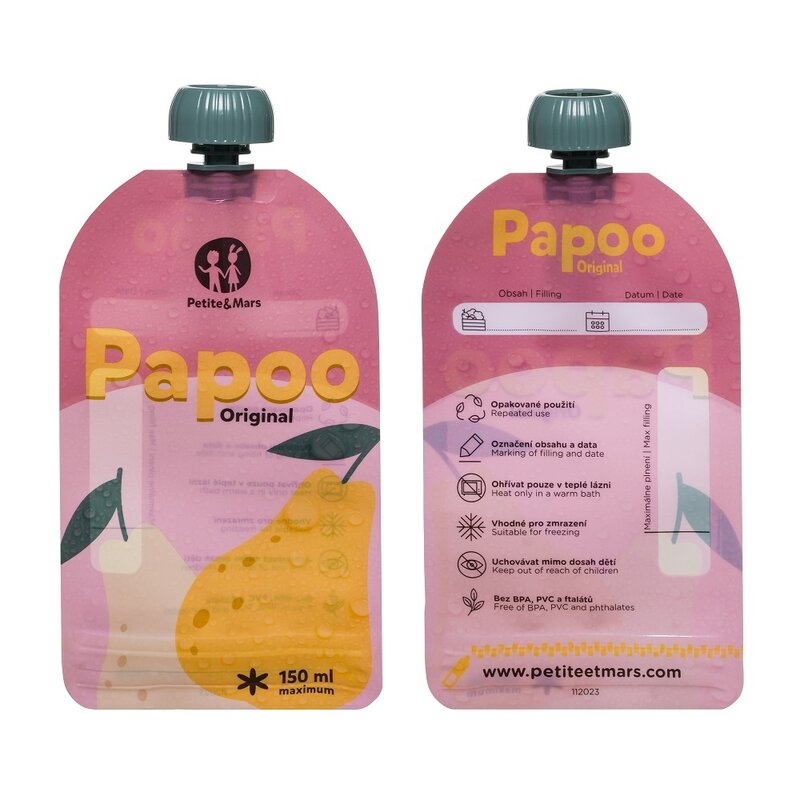 Set de pungi, Petite&Mars, Papoo, Pentru mancare, Reutilizabile, Perfect pentru calatorii, Fara BPA, 150 ml, Multicolor Set de pungi, Petite&Mars, Papoo, Pentru mancare, Reutilizabile, Perfect pentru calatorii, Fara BPA, 150 ml, Multicolor