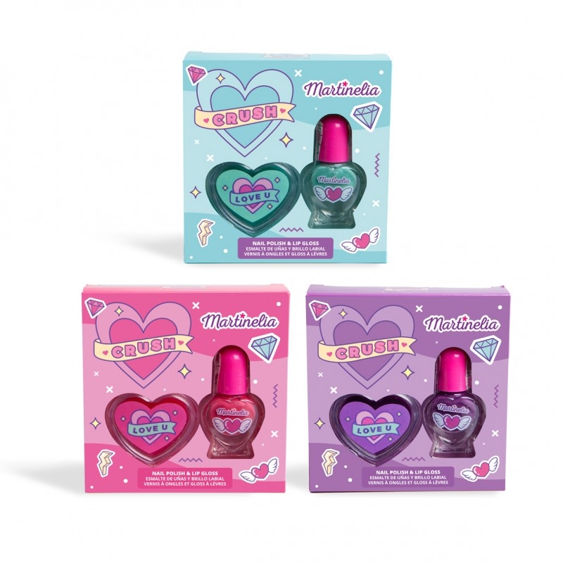 Set lac de unghii si luciu de buze Crush, Martinelia Set lac de unghii si luciu de buze Crush, Martinelia