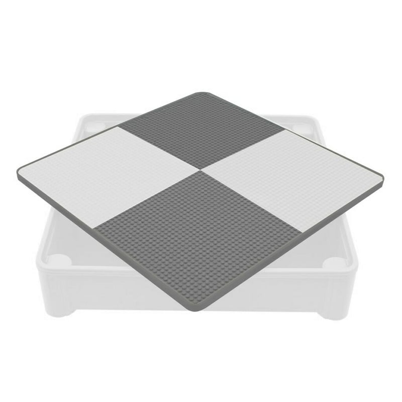 Set masuta si doua scaune pentru copii, Grey and White, Cu parte detasabila si reversibila, Partea reversibila pentru Lego Duplo, New Baby Set masuta si doua scaune pentru copii, Grey and White, Cu parte detasabila si reversibila, Partea reversibila pentru Lego Duplo, New Baby