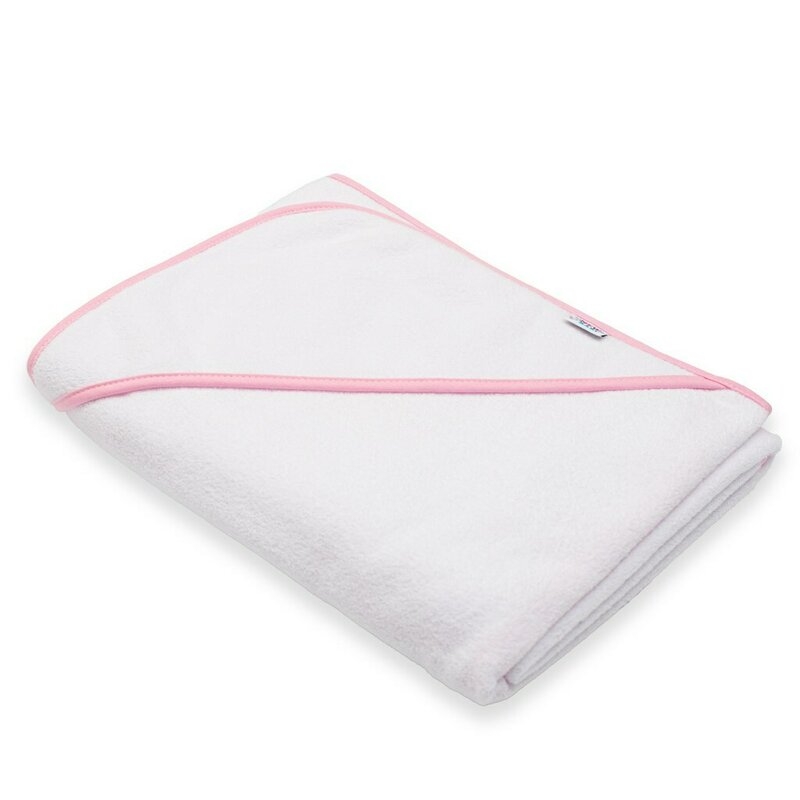 Set prosop cu gluga si manusa baie, New Baby, Dimensiune mare 100 x 100 cm, Basic, White-pink Set prosop cu gluga si manusa baie, New Baby, Dimensiune mare 100 x 100 cm, Basic, White-pink