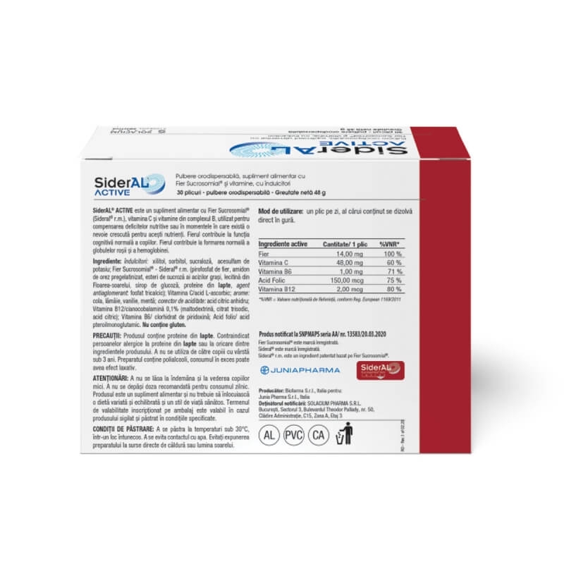 SiderAL Active, 30 plicuri, Labormed SiderAL Active, 30 plicuri, Labormed