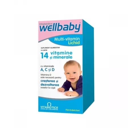 Sirop cu 14 vitamine si minerale WellBaby, 150 ml, Vitabiotics Sirop cu 14 vitamine si minerale WellBaby, 150 ml, Vitabiotics