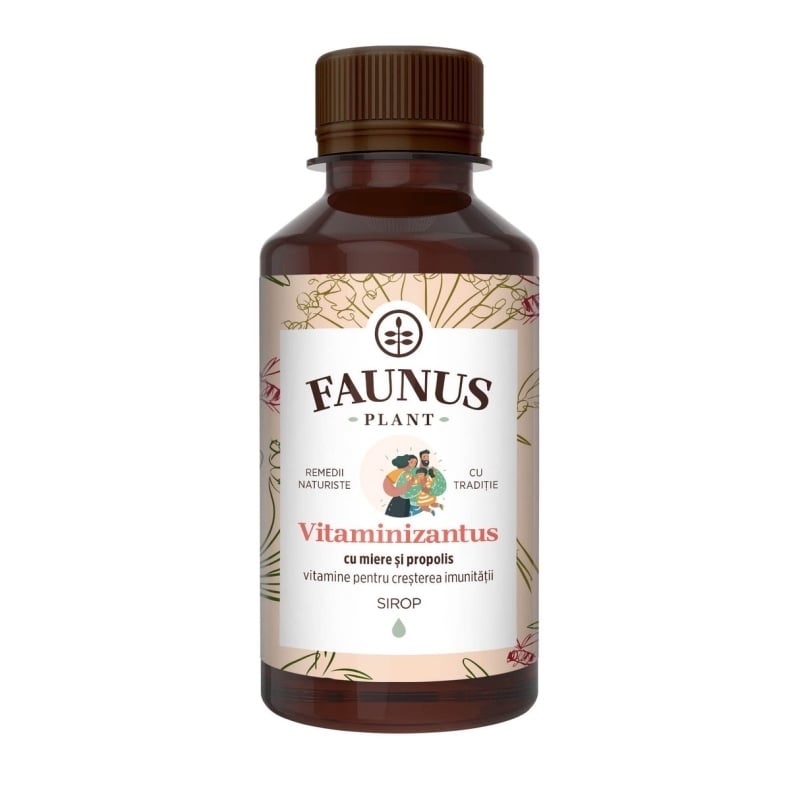 Sirop cu miere si propolis Vitaminizantus, 200 ml, Faunus Plant Sirop cu miere si propolis Vitaminizantus, 200 ml, Faunus Plant