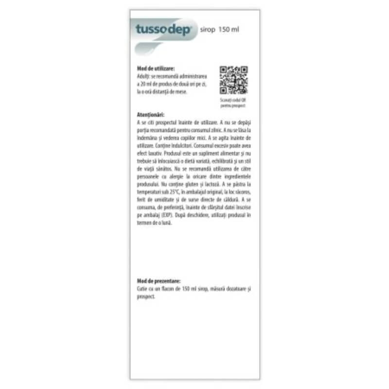 Sirop de tuse pentru copii Tussodep, 150 ml, Dr. Phyto Sirop de tuse pentru copii Tussodep, 150 ml, Dr. Phyto