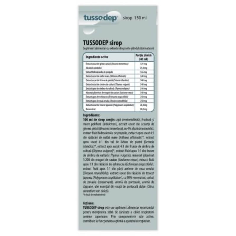 Sirop de tuse pentru copii Tussodep, 150 ml, Dr. Phyto Sirop de tuse pentru copii Tussodep, 150 ml, Dr. Phyto