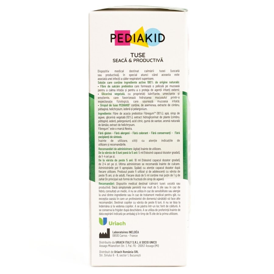 Sirop pentru tuse seaca si productiva, 125 ml, Pediakid Sirop pentru tuse seaca si productiva, 125 ml, Pediakid