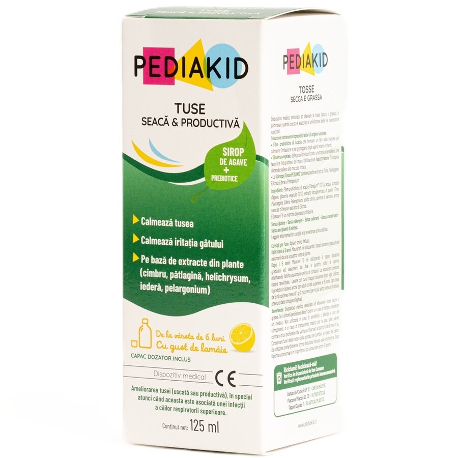 Sirop pentru tuse seaca si productiva, 125 ml, Pediakid Sirop pentru tuse seaca si productiva, 125 ml, Pediakid