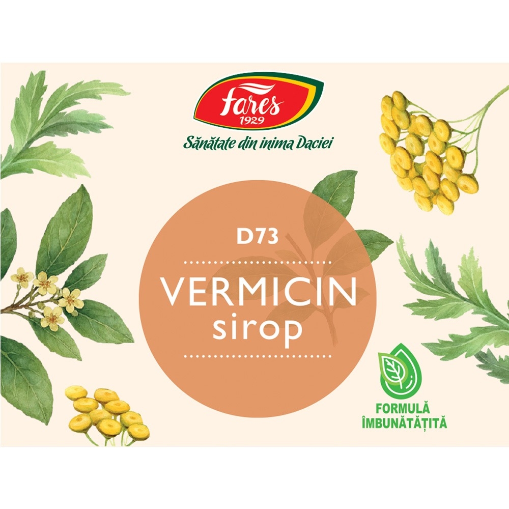Sirop din plante medicinale Vermicin D73, 250 ml, Fares Sirop din plante medicinale Vermicin D73, 250 ml, Fares