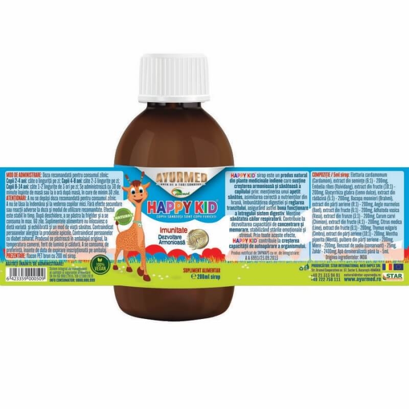 Happy Kid sirop, 200 ml, Ayurmed Happy Kid sirop, 200 ml, Ayurmed