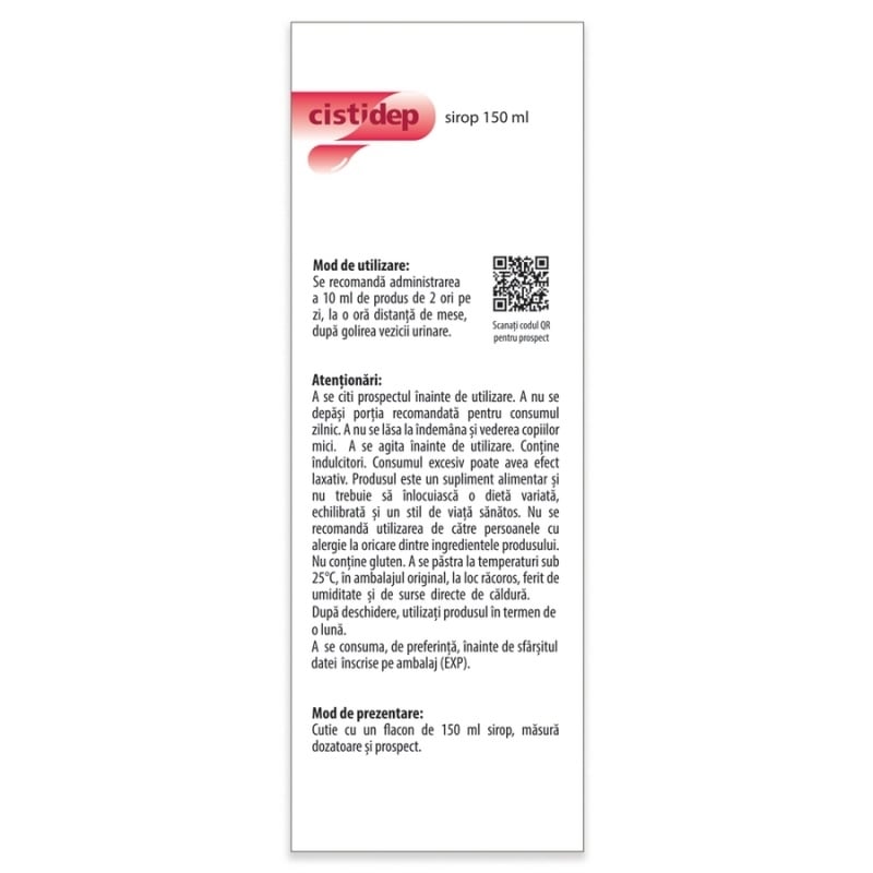 Sirop pentru copii Cistidep, 150 ml, Dr. Phyto