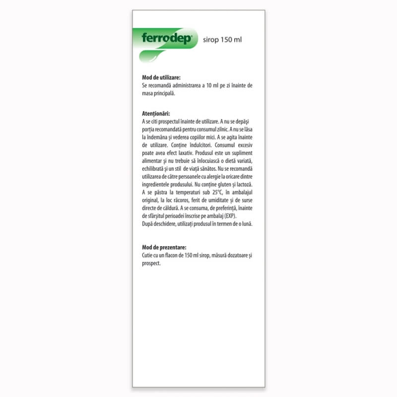 Sirop pentru copii Ferrodep, 150 ml, Dr. Phyto