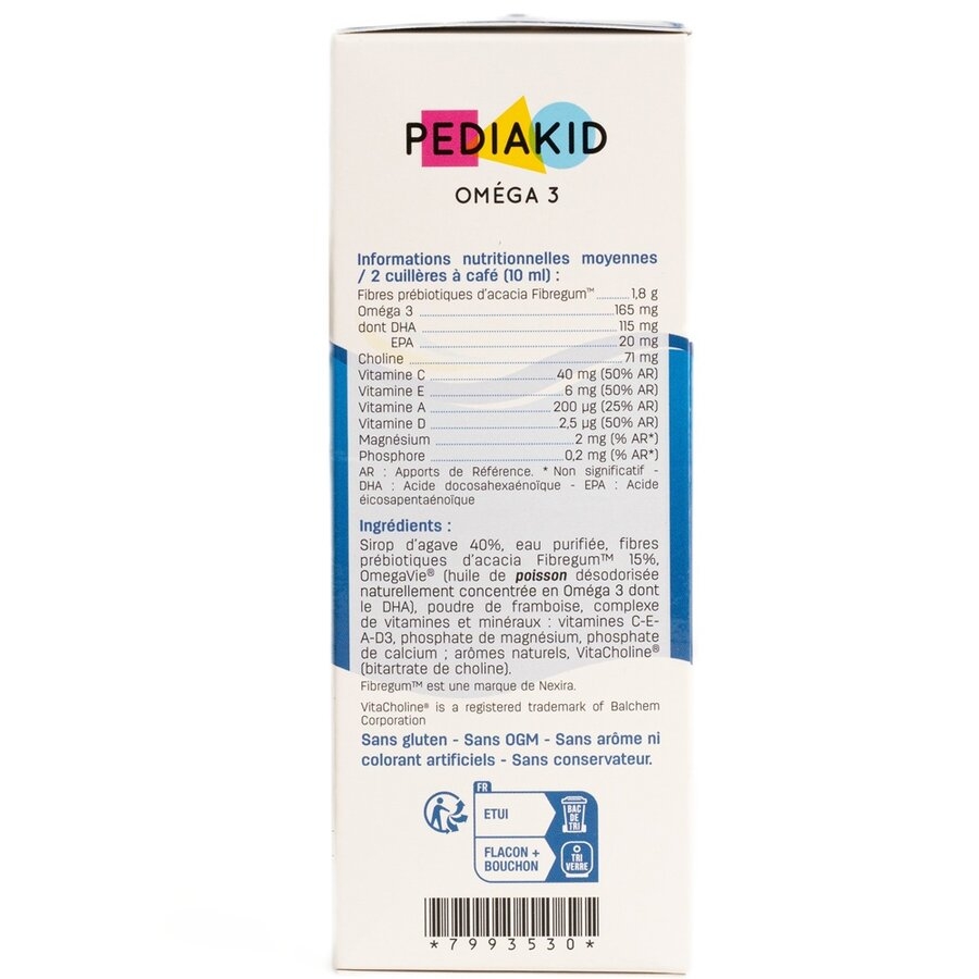 Sirop pentru copii Omega 3 si Vitamina A,C,D,E cu aroma de cola, 125 ml, Pediakid Sirop pentru copii Omega 3 si Vitamina A,C,D,E cu aroma de cola, 125 ml, Pediakid