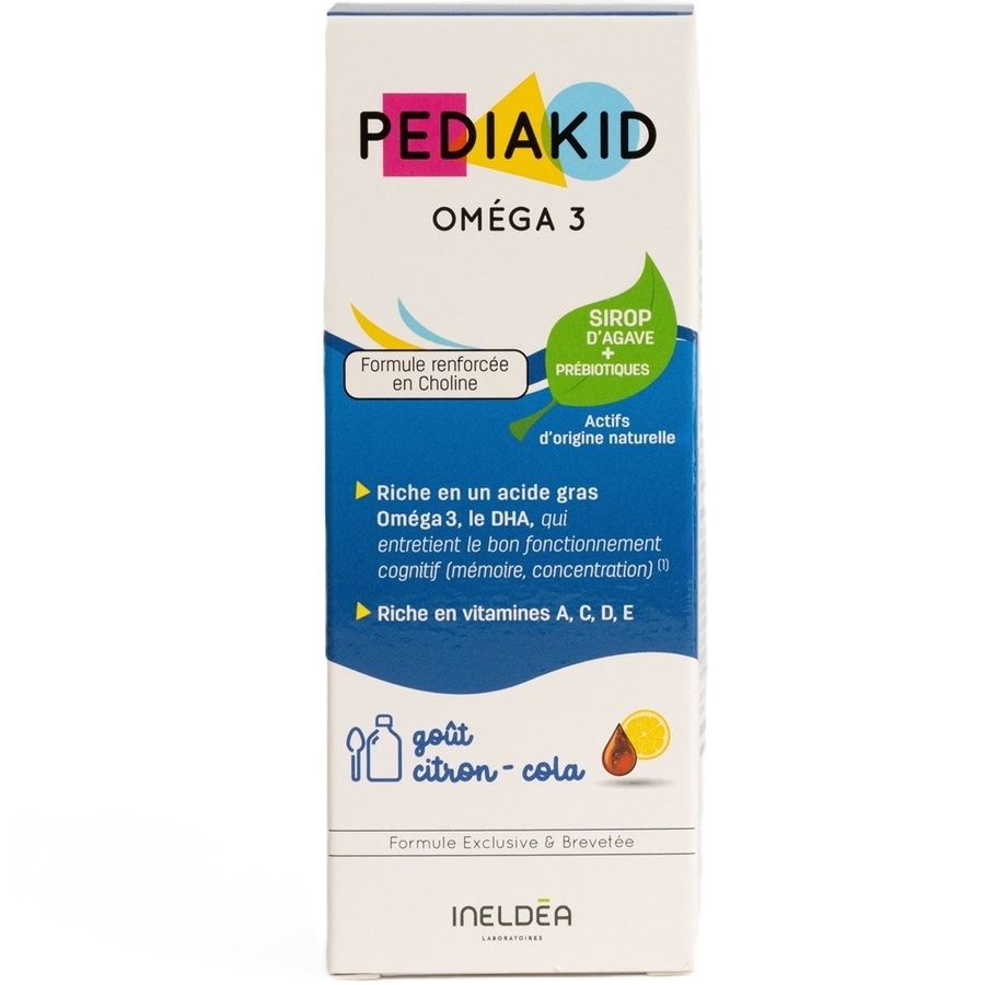 Sirop pentru copii Omega 3 si Vitamina A,C,D,E cu aroma de cola, 125 ml, Pediakid Sirop pentru copii Omega 3 si Vitamina A,C,D,E cu aroma de cola, 125 ml, Pediakid