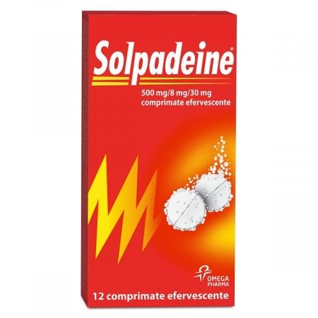 Solpadeine 500 mg/8 mg/30 mg, 12 comprimate efervescente, Perrigo