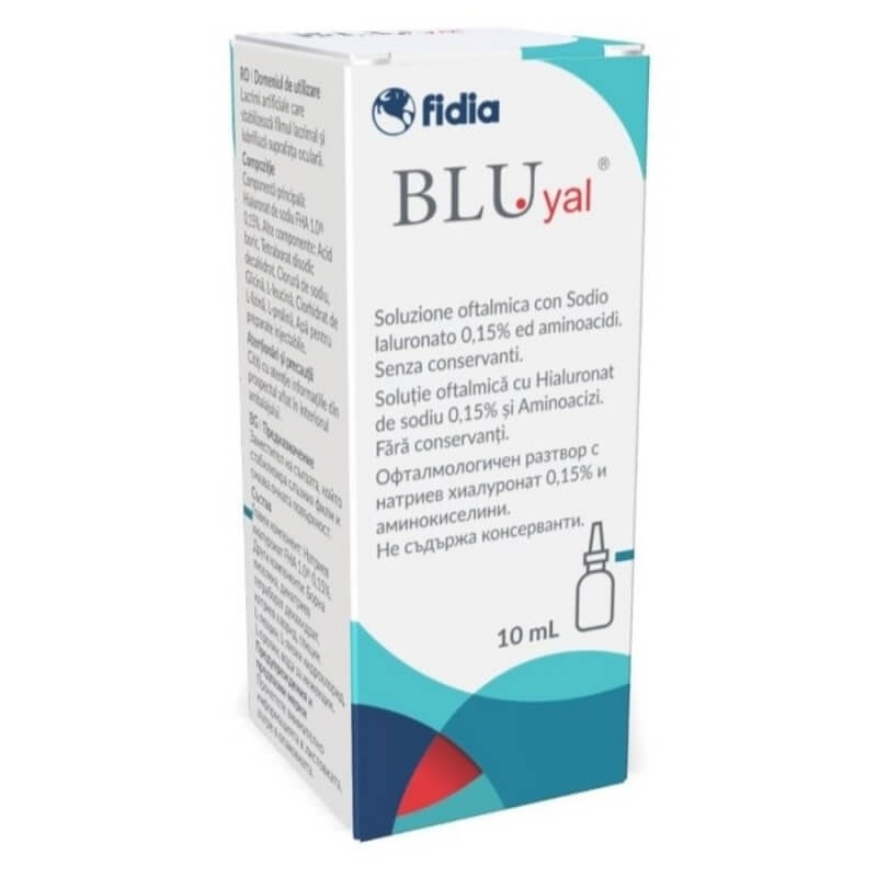 Solutie oftalmica Blu Yal, 10 ml, Fidia Solutie oftalmica Blu Yal, 10 ml, Fidia