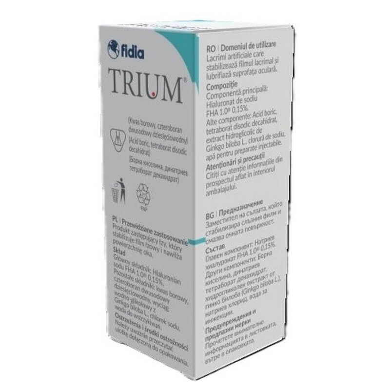 Solutie oftalmica Trium, 10 ml, Fidia Solutie oftalmica Trium, 10 ml, Fidia