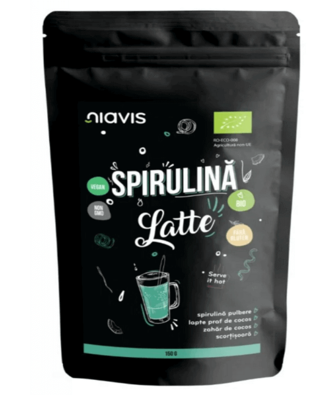 Spirulina Latte pulbere ecologica, 150 g, Niavis Spirulina Latte pulbere ecologica, 150 g, Niavis
