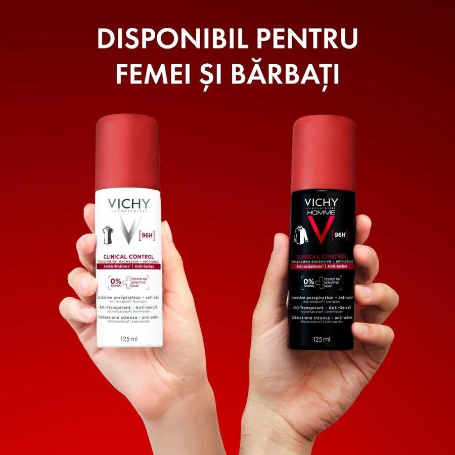 Spray antiperspirant Homme Clinical Control 96h, 125 ml, Vichy