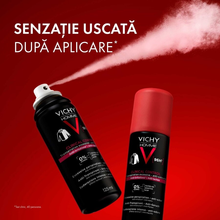 Spray antiperspirant Homme Clinical Control 96h, 125 ml, Vichy