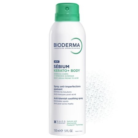Spray calmant anti-imperfectiuni pentru corp Sebium Kerato+ Body, 150 ml, Bioderma Spray calmant anti-imperfectiuni pentru corp Sebium Kerato+ Body, 150 ml, Bioderma
