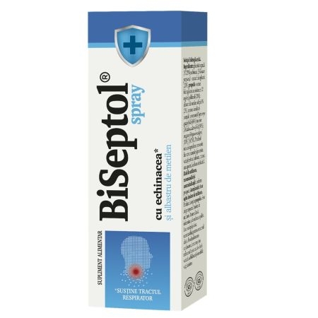 Spray cu albastru de metilen si echinacea Biseptol, 20 ml, Dacia Plant Spray cu albastru de metilen si echinacea Biseptol, 20 ml, Dacia Plant