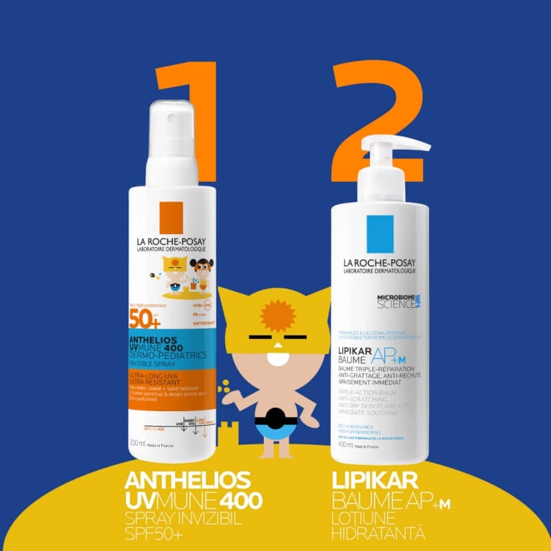 Spray invizibil SPF 50+ pentru copii Anthelios Dermo-Pediatrics, 200 ml, La Roche-Posay Spray invizibil SPF 50+ pentru copii Anthelios Dermo-Pediatrics, 200 ml, La Roche-Posay
