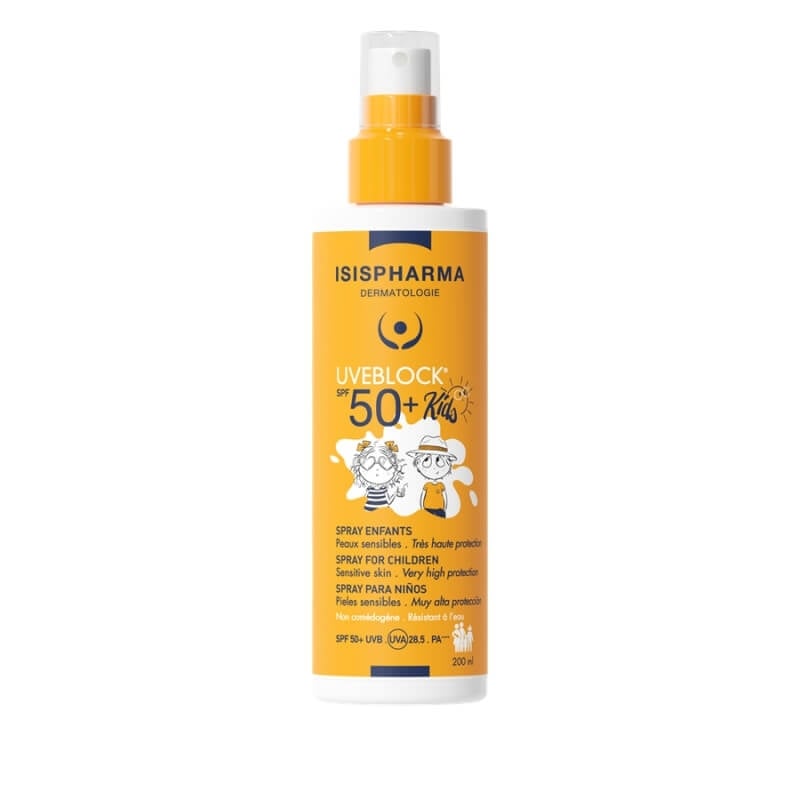 Spray pentru copii SPF 50+ Uveblock Kids, 200 ml, Isispharma Spray pentru copii SPF 50+ Uveblock Kids, 200 ml, Isispharma