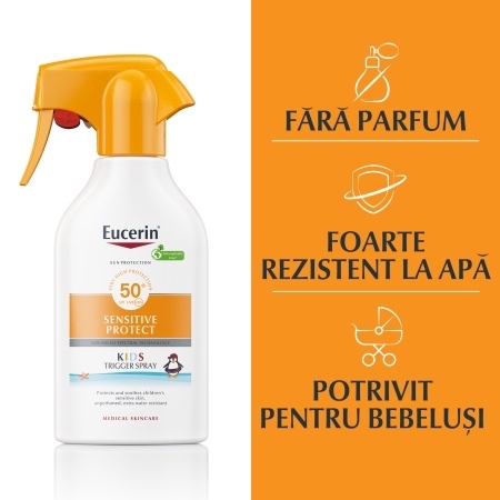 Spray de corp pentru copii SPF 50+ Sun Protection Sensitive Protect, 250 ml, Eucerin