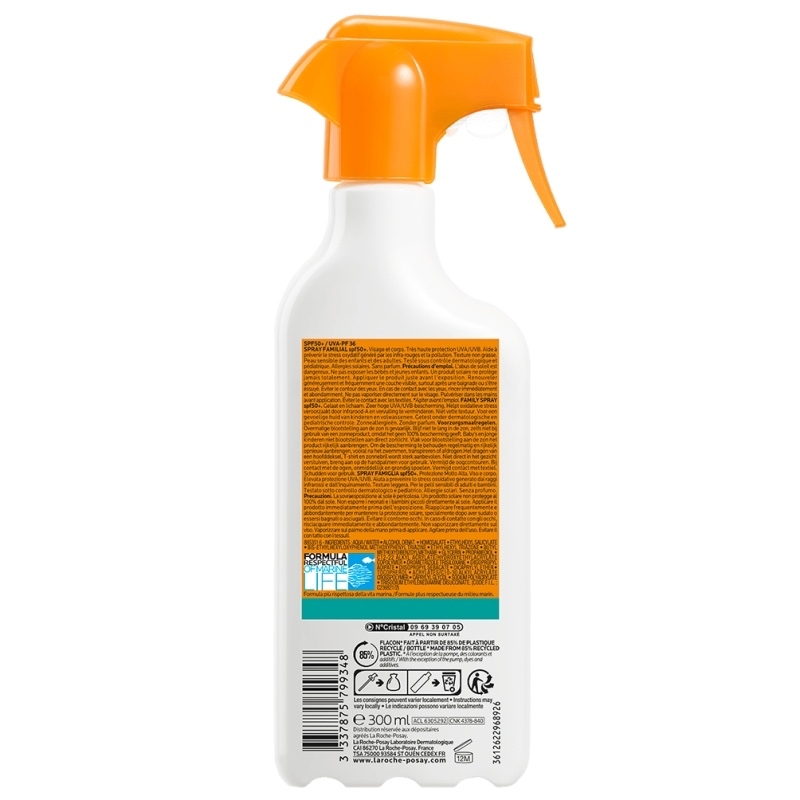 Spray pentru corp fara parfum SPF 50+ Anthelios Family, 300 ml, La Roche-Posay Spray pentru corp fara parfum SPF 50+ Anthelios Family, 300 ml, La Roche-Posay