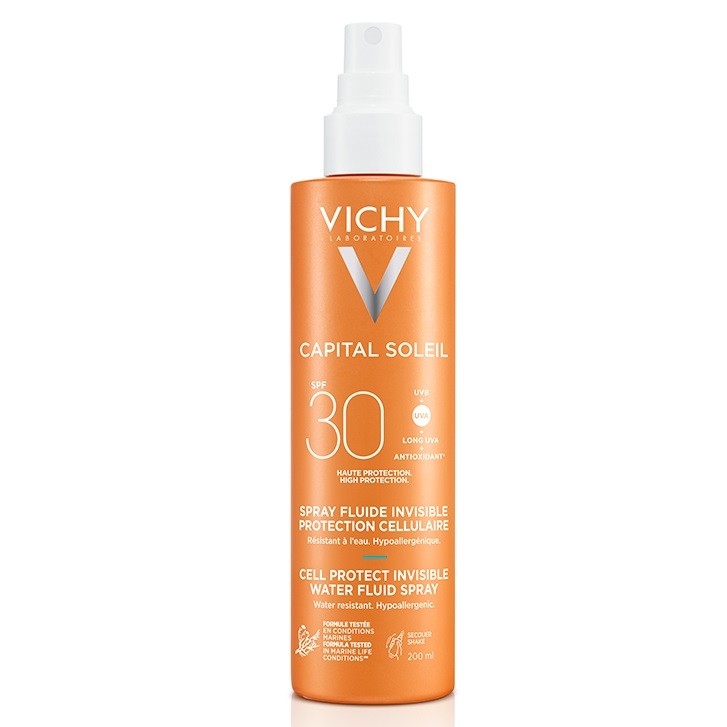 Fluid spray protector SPF 30 Cell Protect Capital Soleil, 200 ml, Vichy Fluid spray protector SPF 30 Cell Protect Capital Soleil, 200 ml, Vichy