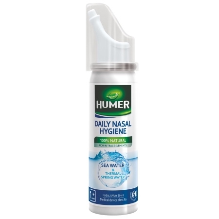 Spray nazal izotonic cu apa termala, 50 ml, Humer Spray nazal izotonic cu apa termala, 50 ml, Humer