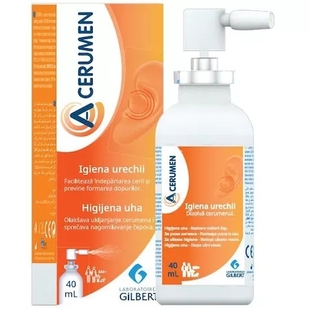 Spray pentru igiena urechilor A-Cerumen, 40 ml, Gilbert Spray pentru igiena urechilor A-Cerumen, 40 ml, Gilbert