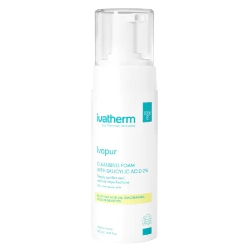 Spuma de curatare cu acid salicilic 2% Ivapur, 160 ml, Ivatherm Spuma de curatare cu acid salicilic 2% Ivapur, 160 ml, Ivatherm