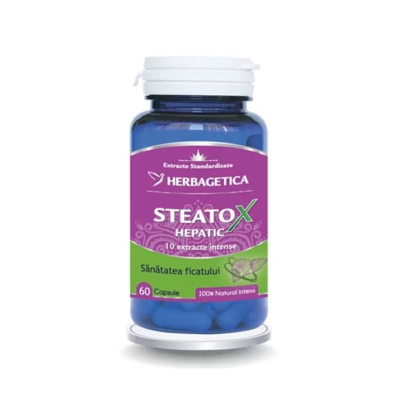 Steatox Hepatic, 60 capsule, Herbagetica Steatox Hepatic, 60 capsule, Herbagetica