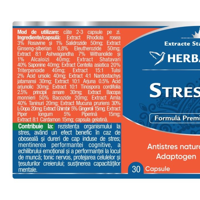Stress Off, 30 capsule, Herbagetica Stress Off, 30 capsule, Herbagetica