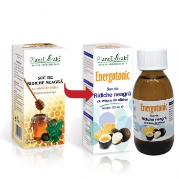 Plantextrakt - Energotonic suc de ridiche neagra cu miere 125ml Plantextrakt - Energotonic suc de ridiche neagra cu miere 125ml