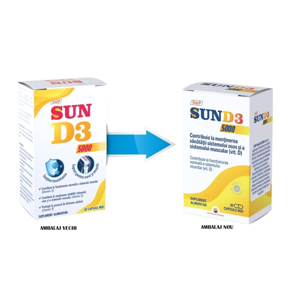 Sun D3, 5000 UI, 30 capsule, Sun Wave Pharma Sun D3, 5000 UI, 30 capsule, Sun Wave Pharma