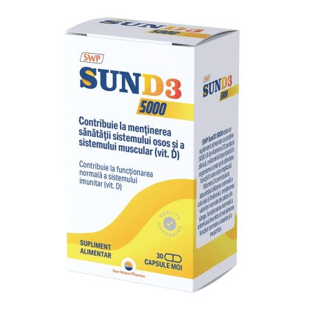 Sun D3, 5000 UI, 30 capsule, Sun Wave Pharma Sun D3, 5000 UI, 30 capsule, Sun Wave Pharma