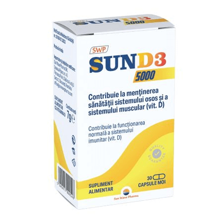 Sun D3, 5000 UI, 30 capsule, Sun Wave Pharma Sun D3, 5000 UI, 30 capsule, Sun Wave Pharma