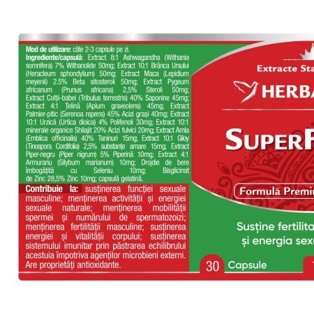Superfecund barbati, 30 capsule, Herbagetica