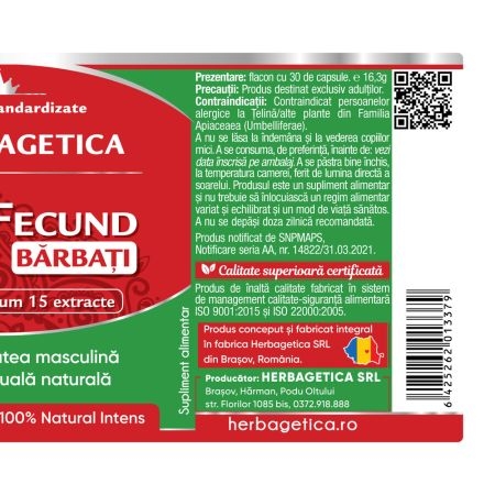 Superfecund barbati, 30 capsule, Herbagetica