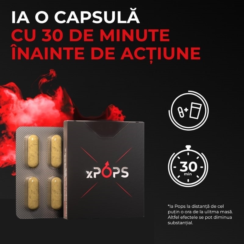 Supliment alimentar pentru potenta, 1 capsula, Pops Supliment alimentar pentru potenta, 1 capsula, Pops