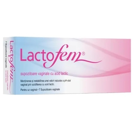 Supozitoare vaginale cu acid lactic Lactofem, 7 bucati, Anton Hubner Supozitoare vaginale cu acid lactic Lactofem, 7 bucati, Anton Hubner
