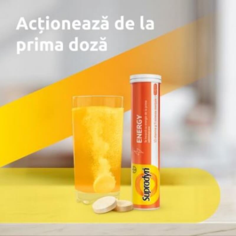 Multivitamine si minerale Supradyn Energy cu Coenzima Q10, 15 comprimate efervescente, Bayer Multivitamine si minerale Supradyn Energy cu Coenzima Q10, 15 comprimate efervescente, Bayer