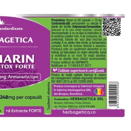 Silimarina Detox Forte, 60 capsule, Herbagetica