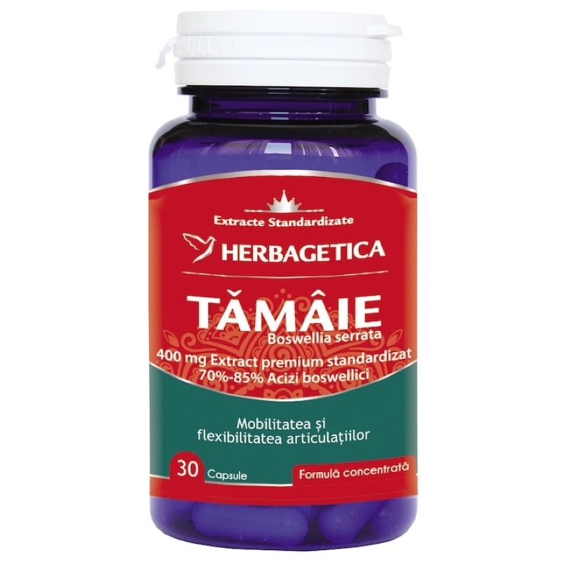 Tamaie Boswellia Serrata, 30 capsule, Herbagetica Tamaie Boswellia Serrata, 30 capsule, Herbagetica