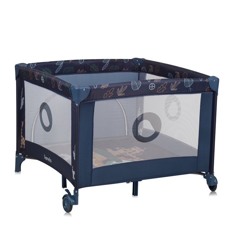 Tarc de joaca copii, Lionelo, Bonnie, Pana la 15 kg, 100 x 100 cm, Pliere compacta, Include geanta de transport, Din plasa, Cu intrare laterala cu fermoar, Cu roti, Cu salteluta din spuma, Conform cu EN12227, Albastru Tarc de joaca copii, Lionelo, Bonnie, Pana la 15 kg, 100 x 100 cm, Pliere compacta, Include geanta de transport, Din plasa, Cu intrare laterala cu fermoar, Cu roti, Cu salteluta din spuma, Conform cu EN12227, Albastru