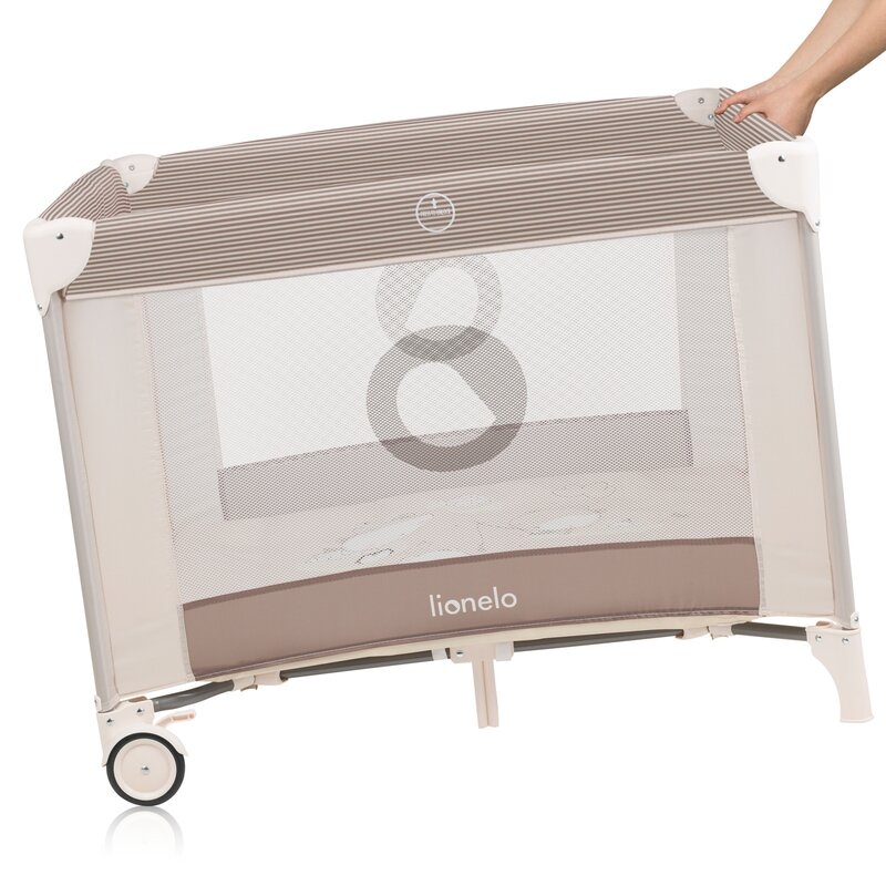 Tarc de joaca copii, Lionelo, Bonnie, Pana la 15 kg, 100 x 100 cm, Pliere compacta, Include geanta de transport, Din plasa, Cu intrare laterala cu fermoar, Cu roti, Cu salteluta din spuma, Conform cu EN12227, Bej Tarc de joaca copii, Lionelo, Bonnie, Pana la 15 kg, 100 x 100 cm, Pliere compacta, Include geanta de transport, Din plasa, Cu intrare laterala cu fermoar, Cu roti, Cu salteluta din spuma, Conform cu EN12227, Bej
