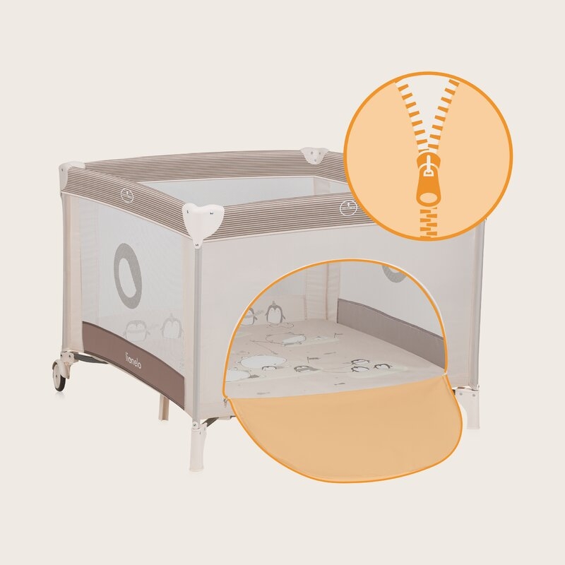 Tarc de joaca copii, Lionelo, Bonnie, Pana la 15 kg, 100 x 100 cm, Pliere compacta, Include geanta de transport, Din plasa, Cu intrare laterala cu fermoar, Cu roti, Cu salteluta din spuma, Conform cu EN12227, Bej Tarc de joaca copii, Lionelo, Bonnie, Pana la 15 kg, 100 x 100 cm, Pliere compacta, Include geanta de transport, Din plasa, Cu intrare laterala cu fermoar, Cu roti, Cu salteluta din spuma, Conform cu EN12227, Bej