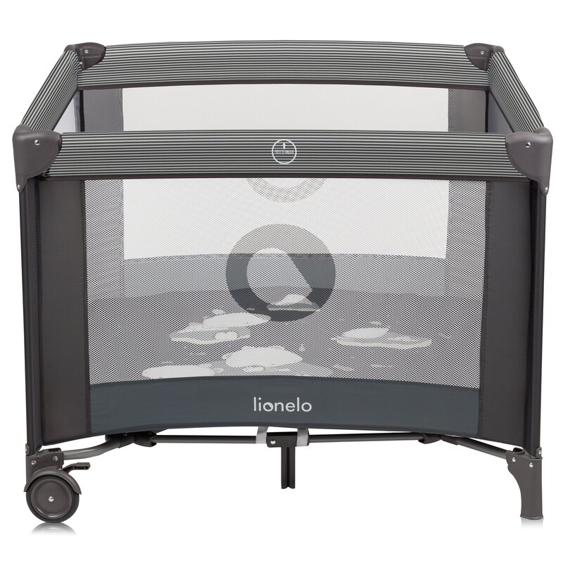 Tarc de joaca copii, Lionelo, Bonnie, Pana la 15 kg, 100 x 100 cm, Pliere compacta, Include geanta de transport, Din plasa, Cu intrare laterala cu fermoar, Cu roti, Cu salteluta din spuma, Conform cu EN12227, Gri inchis Tarc de joaca copii, Lionelo, Bonnie, Pana la 15 kg, 100 x 100 cm, Pliere compacta, Include geanta de transport, Din plasa, Cu intrare laterala cu fermoar, Cu roti, Cu salteluta din spuma, Conform cu EN12227, Gri inchis